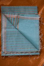 Load image into Gallery viewer, Sky Blue Maheshwari Silk Cotton Saree
