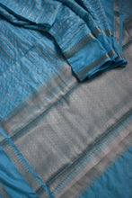 Load image into Gallery viewer, Sky Blue Benarasi Katan Warm Silk Saree
