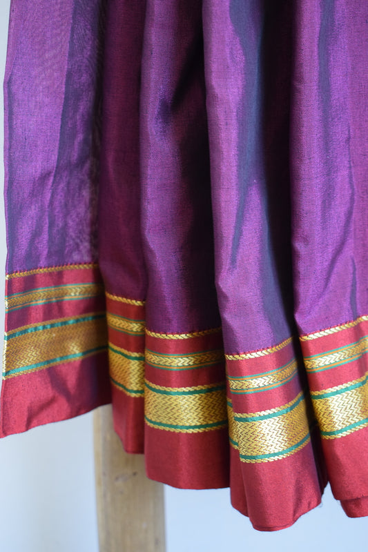 Wine Cotton Silk Ilkal Saree