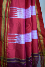 Load image into Gallery viewer, Wine Cotton Silk Ilkal Saree
