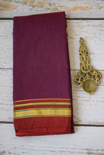 Load image into Gallery viewer, Wine Cotton Silk Ilkal Saree
