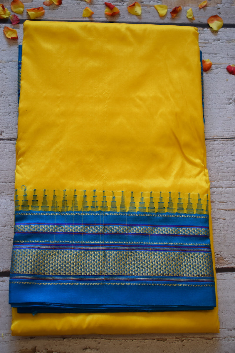 Yellow Ilkal Silk Saree