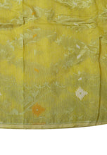 Load image into Gallery viewer, Canary Yellow Silk Cotton Jamdani Saree

