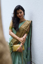 Load image into Gallery viewer, Mint Green Kanchi Cotton Saree
