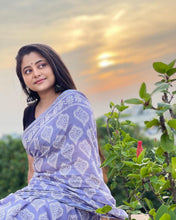 Load image into Gallery viewer, Lavender Chanderi Cotton Silk Saree
