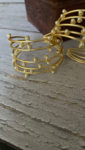 Load image into Gallery viewer, Golden Handcuff with faux pearls
