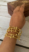 Load image into Gallery viewer, Golden Handcuff with faux pearls
