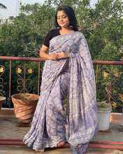 Load image into Gallery viewer, Lavender Chanderi Cotton Silk Saree
