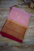 Load image into Gallery viewer, Baby Pink Semi Organza Chikankari Benarasi Saree

