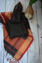 Load image into Gallery viewer, Black Maheshwari Dupatta
