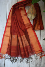 Load image into Gallery viewer, Bright Red Maheshwari Dupatta
