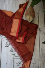 Load image into Gallery viewer, Bright Red Maheshwari Dupatta
