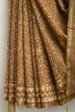 Load image into Gallery viewer, Brown Chanderi Cotton Silk Saree
