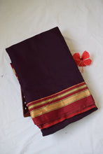 Load image into Gallery viewer, Coffee Bean Brown Cotton Silk Ilkal Saree
