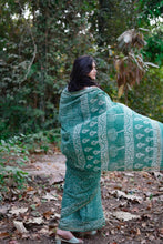 Load image into Gallery viewer, Green Chanderi Cotton Silk Saree
