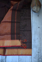 Load image into Gallery viewer, Dark Brown Maheshwari Dupatta
