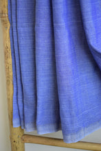 Load image into Gallery viewer, Denim Blue Plain Cotton Saree
