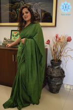 Load image into Gallery viewer, Green Plain Cotton Saree
