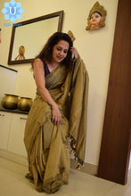 Load image into Gallery viewer, Gold Dust Plain Cotton Saree
