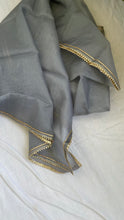 Load image into Gallery viewer, Grey Muslin Silk Suit Dupatta Set with Gotapatti Work
