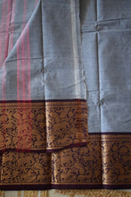 Load image into Gallery viewer, Grey Brown Kanchi Cotton Saree
