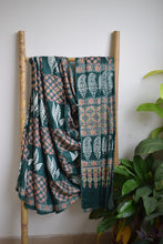Load image into Gallery viewer, Leaf Green Modal Silk Ajrakh Saree

