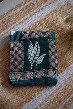 Load image into Gallery viewer, Leaf Green Modal Silk Ajrakh Saree
