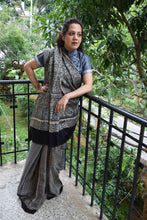 Load image into Gallery viewer, Grey Modal Silk Ajrakh Saree
