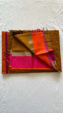 Load image into Gallery viewer, Honey Brown Maheshwari Silk Cotton Saree
