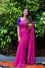 Load image into Gallery viewer, Mauve Plain Cotton Saree
