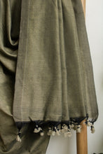 Load image into Gallery viewer, Sage Green Plain Cotton Saree
