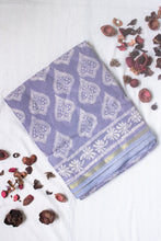 Load image into Gallery viewer, Lavender Chanderi Cotton Silk Saree
