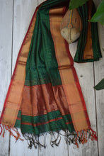 Load image into Gallery viewer, Leaf Green Maheshwari Dupatta
