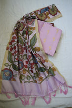 Load image into Gallery viewer, Lilac Chanderi Benarasi Suit with Kalamkari Dupatta
