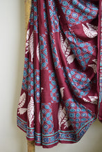 Load image into Gallery viewer, Maroon Modal Silk Ajrakh Saree

