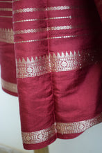 Load image into Gallery viewer, Maroon Benarasi Katan Warm Silk Saree
