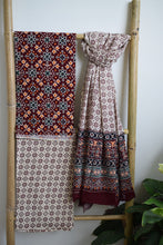 Load image into Gallery viewer, Maroon Print Cotton Suit Dupatta Set
