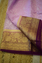 Load image into Gallery viewer, Mauve Semi Organza Chikankari Benarasi Saree
