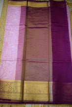 Load image into Gallery viewer, Mauve Semi Organza Chikankari Benarasi Saree
