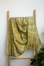 Load image into Gallery viewer, Mehandi Green Chanderi Cotton Silk Saree
