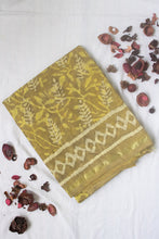 Load image into Gallery viewer, Mehandi Green Chanderi Cotton Silk Saree
