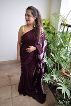 Load image into Gallery viewer, Mocha Brown Modal Silk Shibori Saree
