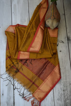 Load image into Gallery viewer, Mustard Yellow Maheshwari Dupatta
