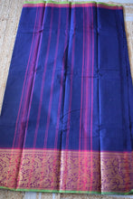 Load image into Gallery viewer, Navy Blue Kanchi Cotton Saree
