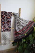 Load image into Gallery viewer, Navy Blue Patola Print Cotton Suit Dupatta Set
