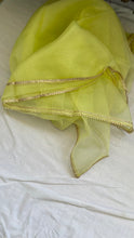 Load image into Gallery viewer, Neon Green Muslin Silk Suit Dupatta Set with Gotapatti Work
