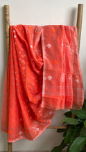 Load image into Gallery viewer, Orange Silk Cotton Jamdani Saree
