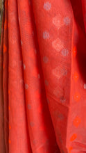 Load image into Gallery viewer, Orange Silk Cotton Jamdani Saree
