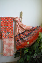 Load image into Gallery viewer, Orange Patola Print Cotton Suit Dupatta Set
