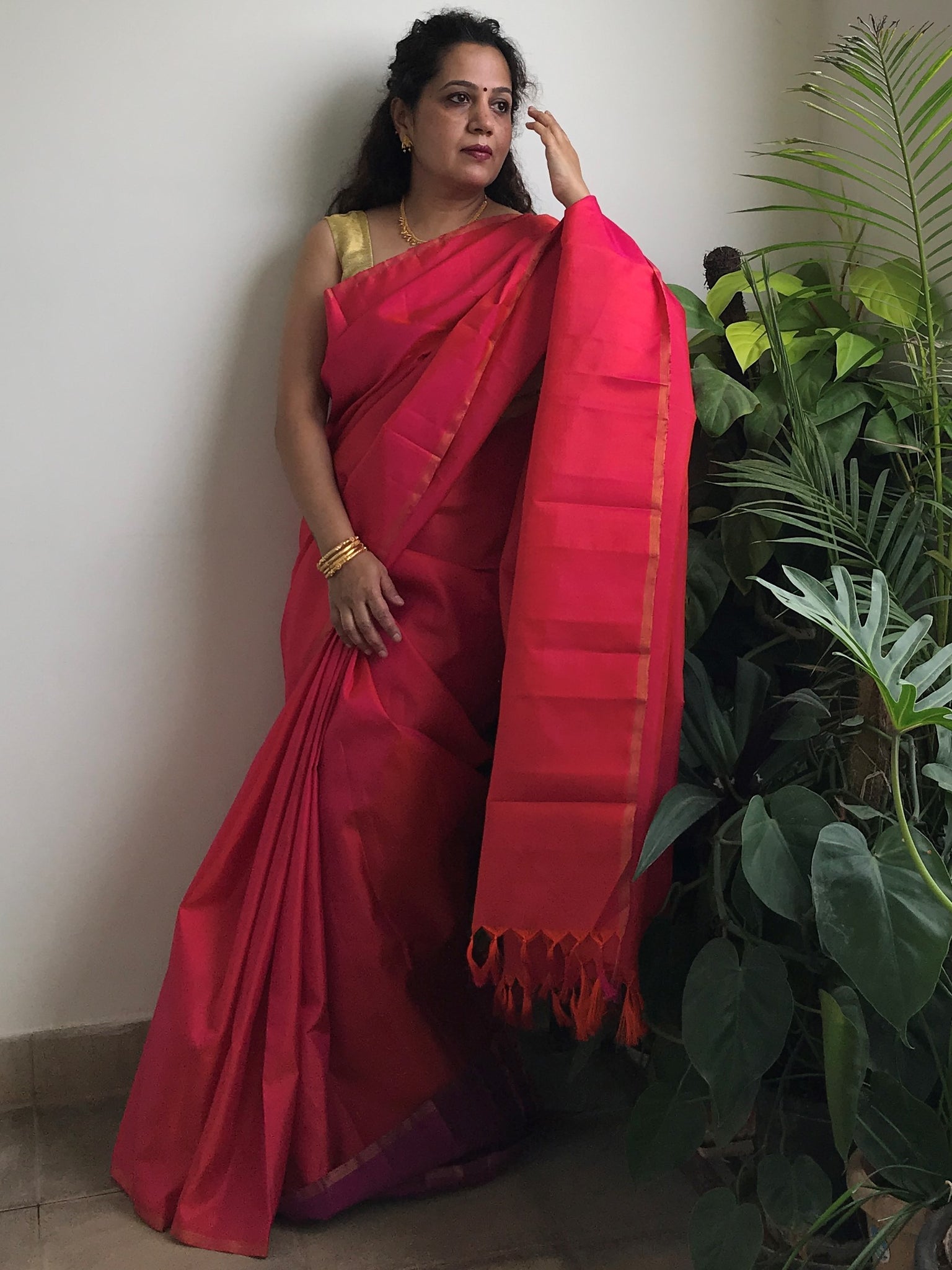 Thulian Pink Kanjivaram Silk saree – NITARAA